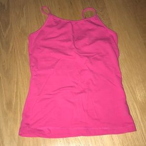 Pink tank top with built in bra